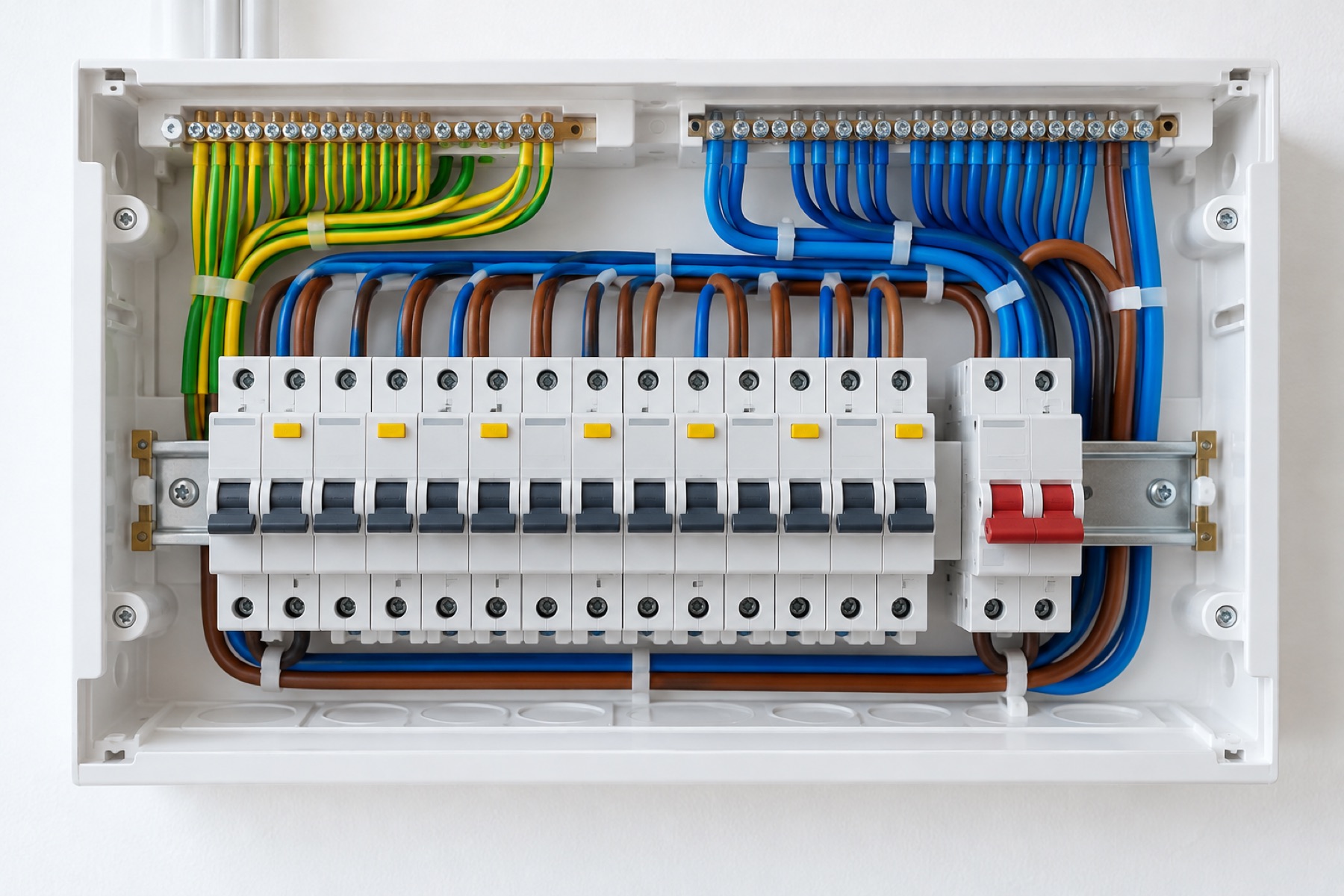 New consumer unit with neat wiring
